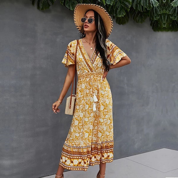Floral Embroidered Long Dresses - Image 4