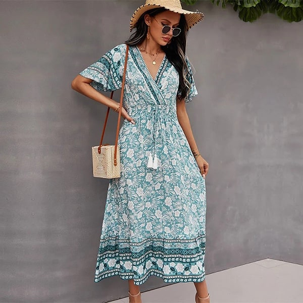 Floral Embroidered Long Dresses