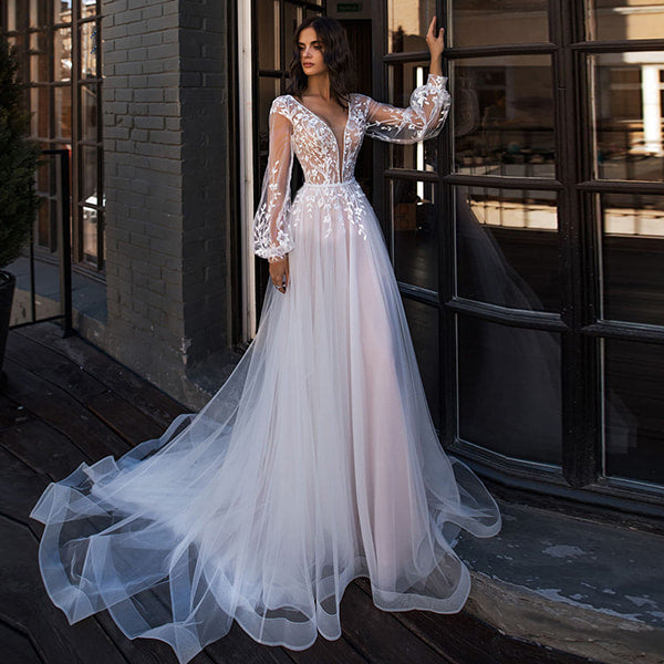 Floral Flowy Wedding Dress