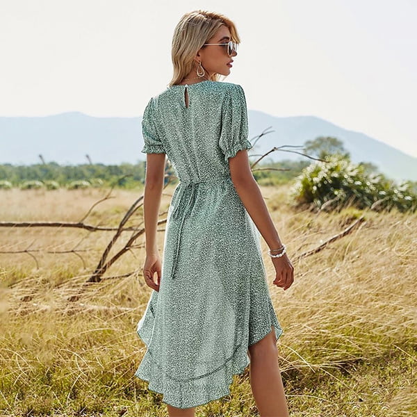 Floral Green Long Dress - Image 4