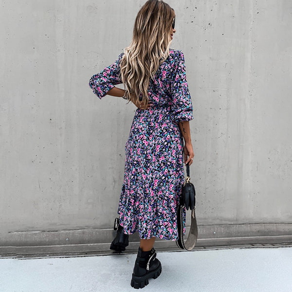 Floral Grunge Long Dress - Image 3