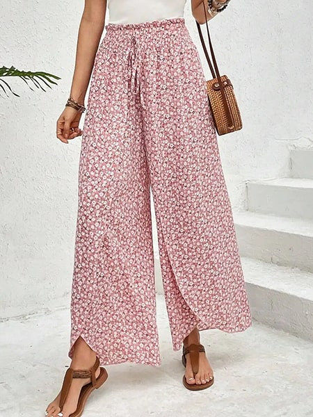 Floral High Waist Pants - Image 3