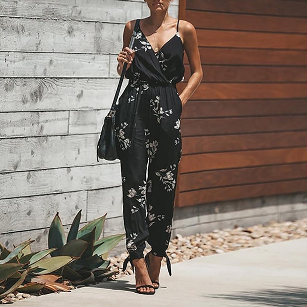 Floral Jumpsuit Black