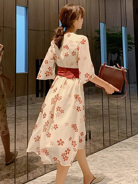 Floral Kimono Dress Long - Image 4