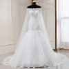 Floral Lace Backless Wedding Dress