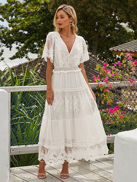 Alternative view of Floral Lace Dress Long