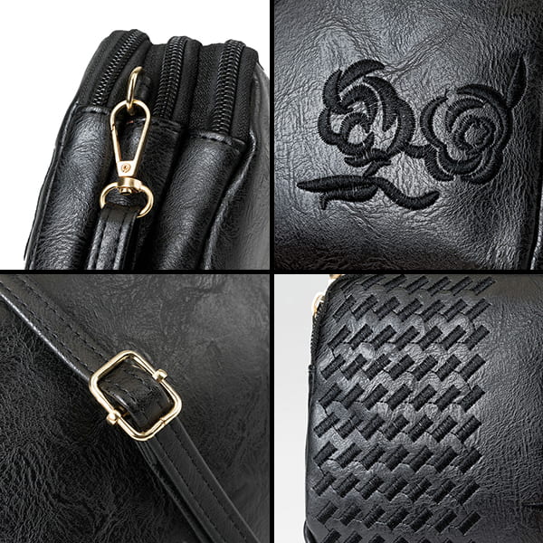 Floral Leather Shoulder Bag - Image 3