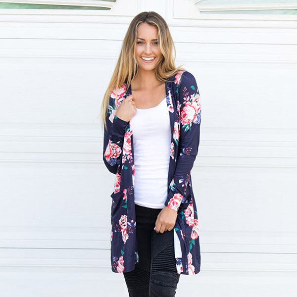 Floral Long Cardigan - Image 3