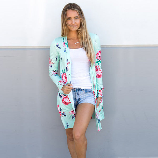 Floral Long Cardigan