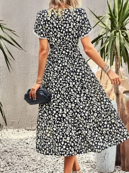 Floral Long Cocktail Dress - Image 3