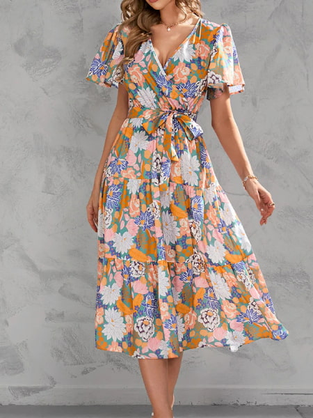 Floral Long Dress Pastel - Image 4
