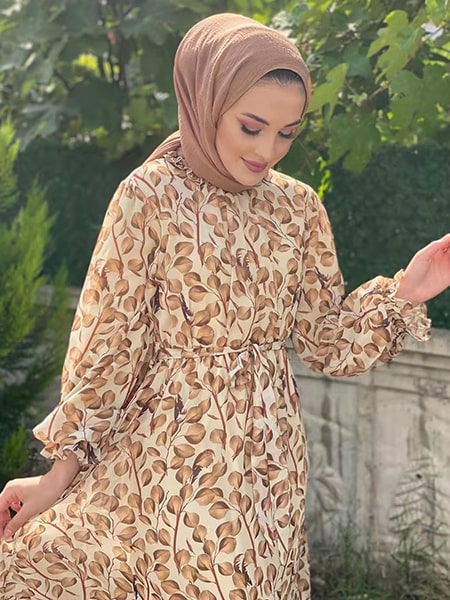 Floral Long Dresses Hijab - Image 3