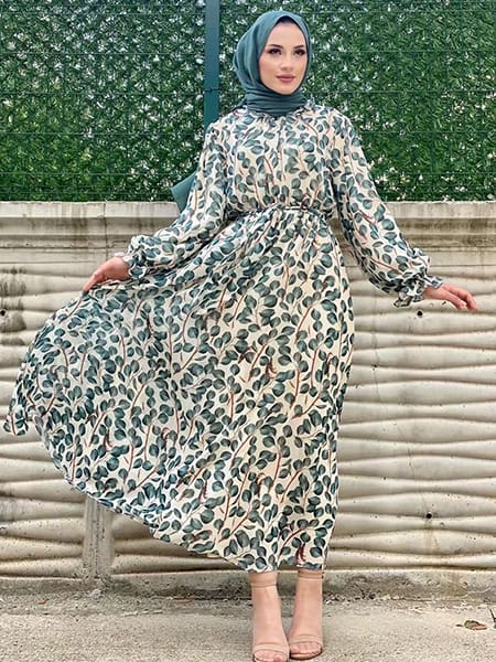 Alternative view of Floral Long Dresses Hijab