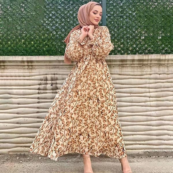 Floral Long Dresses Hijab