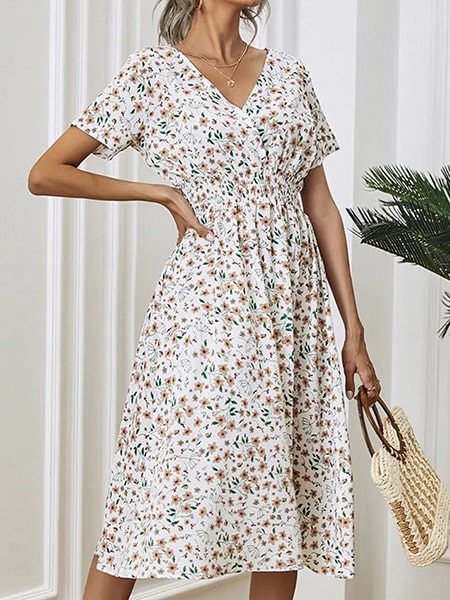 Floral Long Midi Dress - Image 3