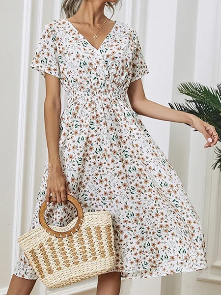 Floral Long Midi Dress - Image 4