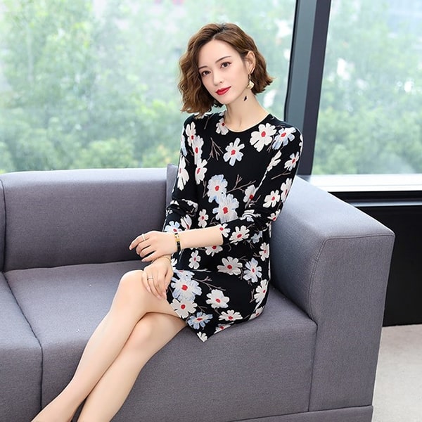 Floral Long Sweater - Image 4