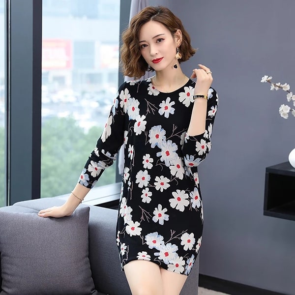 Floral Long Sweater