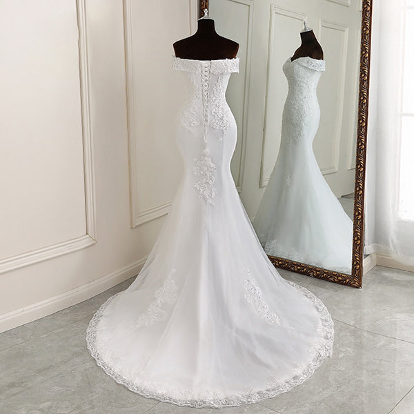 Floral Mermaid Dress Wedding - Image 3