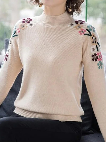 Floral Pattern Sweater - Image 3