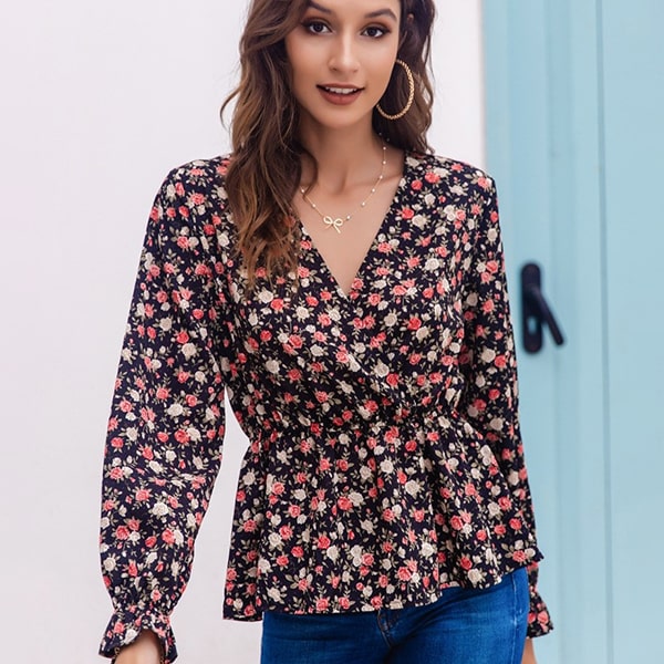 Floral Peplum Blouse - Image 3