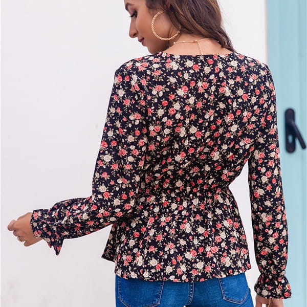 Floral Peplum Blouse - Image 4
