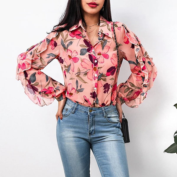 Floral Print Blouse Women