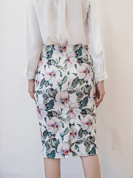 Floral Print Midi Skirt - Image 4