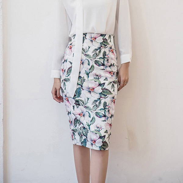 Floral Print Midi Skirt