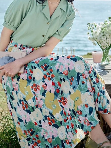 Floral Print Skirt Long - Image 3