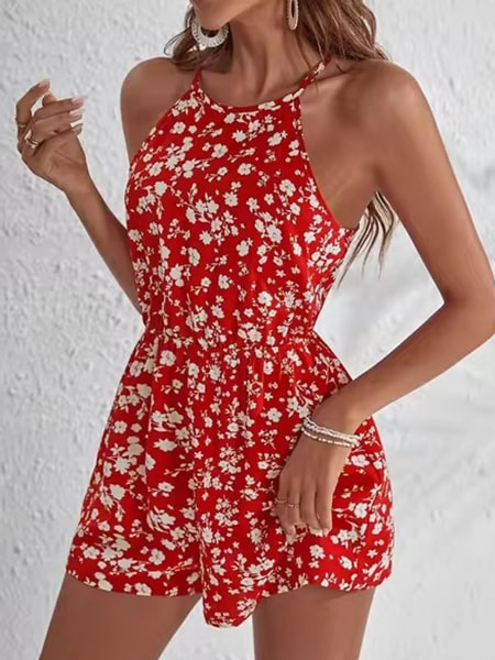 Alternative view of Floral Red Jumpsuits