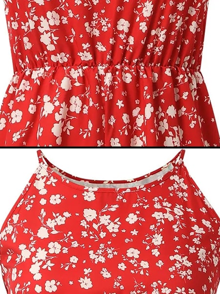 Floral Red Jumpsuits - Image 3