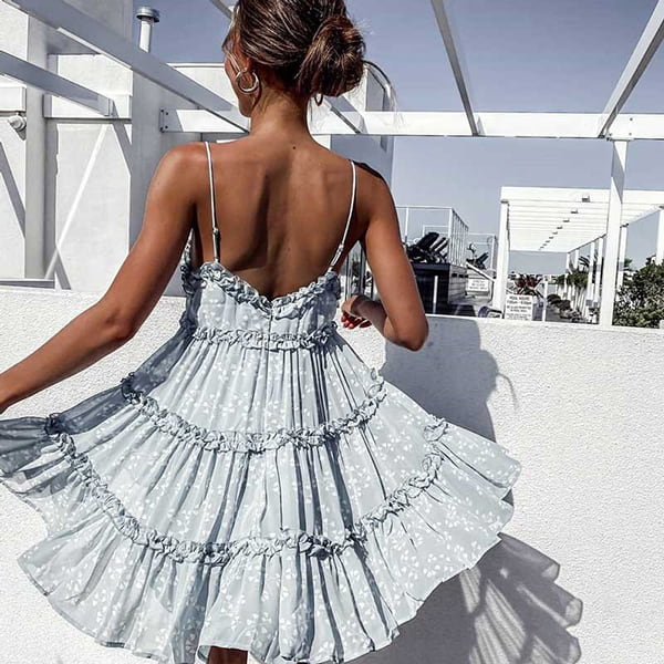 Floral Ruffle Dress Short - Image 4