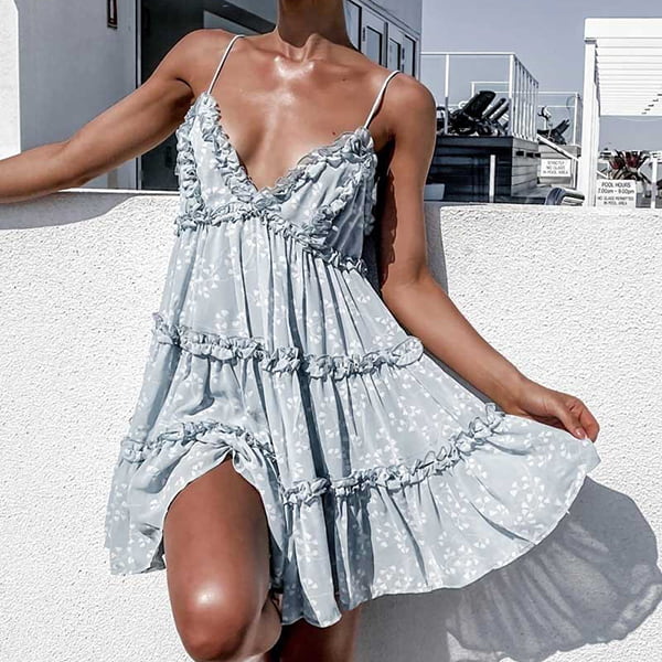 Floral Ruffle Dress Short - Image 3