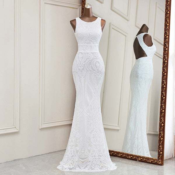 Floral Sheath Wedding Dress