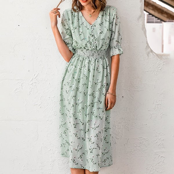 Floral Short Dress Women
