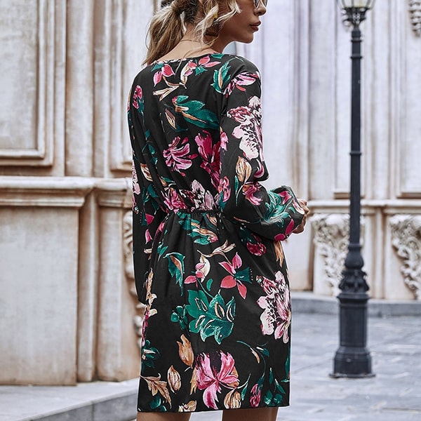 Floral Short Kimono Dress - Image 4