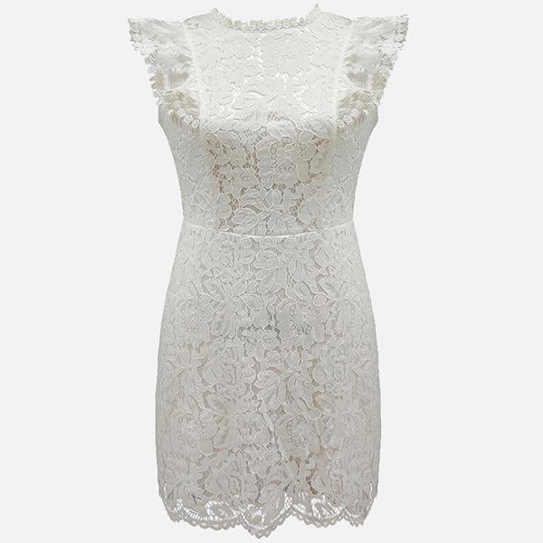 Floral Short White Dress - Image 5
