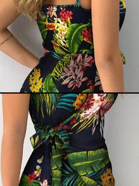 Floral Short Wrap Dress - Image 3