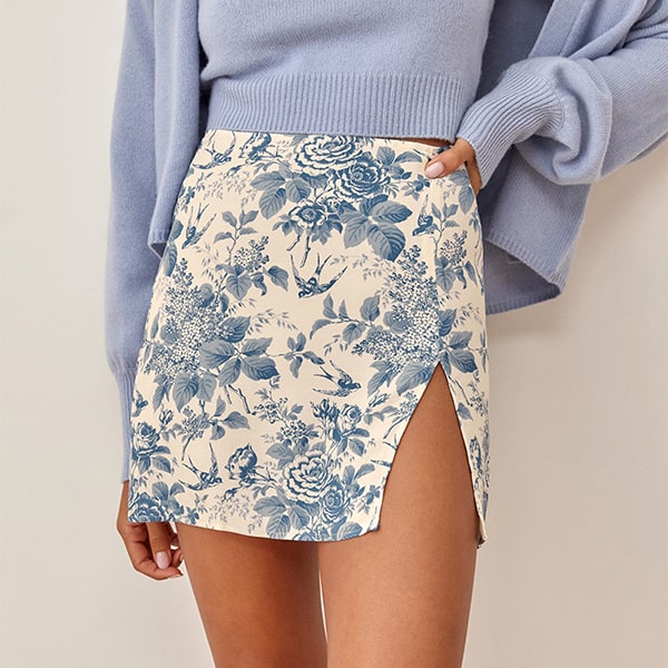 Floral Split Skirt