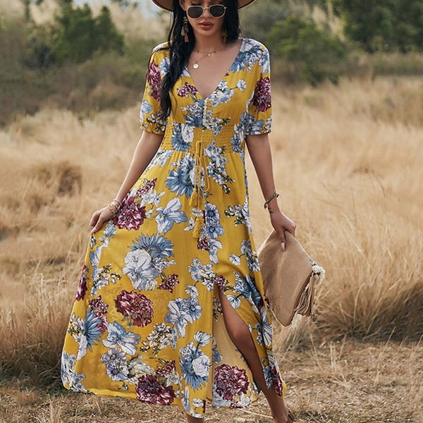 Alternative view of Floral Wedding Dress With Blue