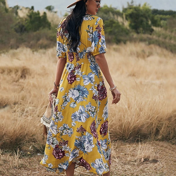 Floral Wedding Dress With Blue - Image 6