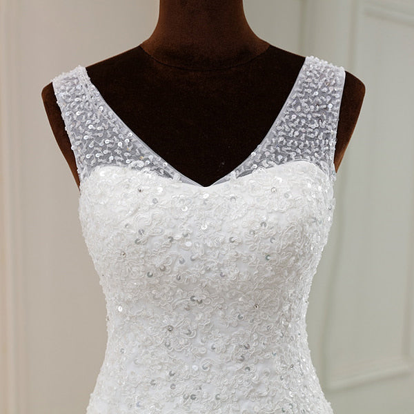 Alternative view of Floral Wedding Dress with Ruffles