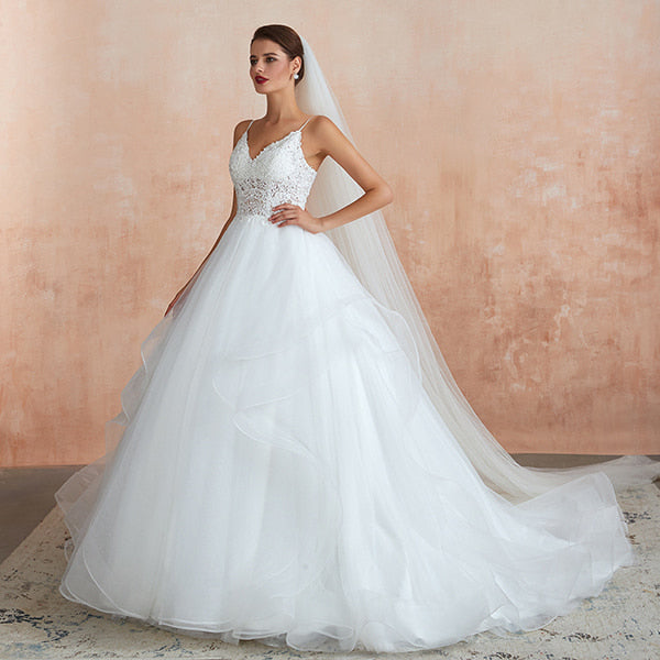 Alternative view of Floral Wedding Dress with Straps
