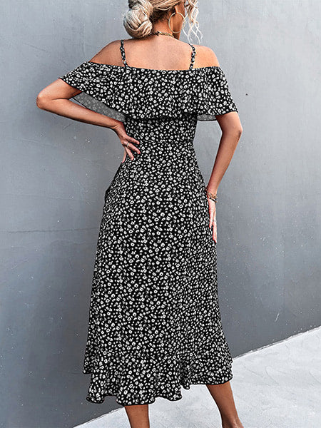 Floral Wrap Dress Long - Image 4