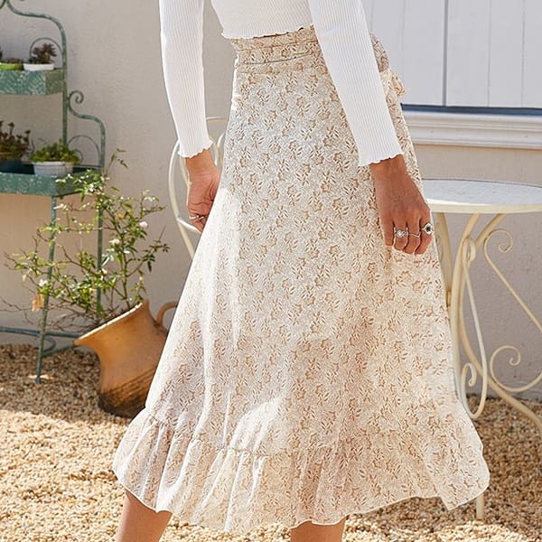 Floral Wrap Skirt - Image 4
