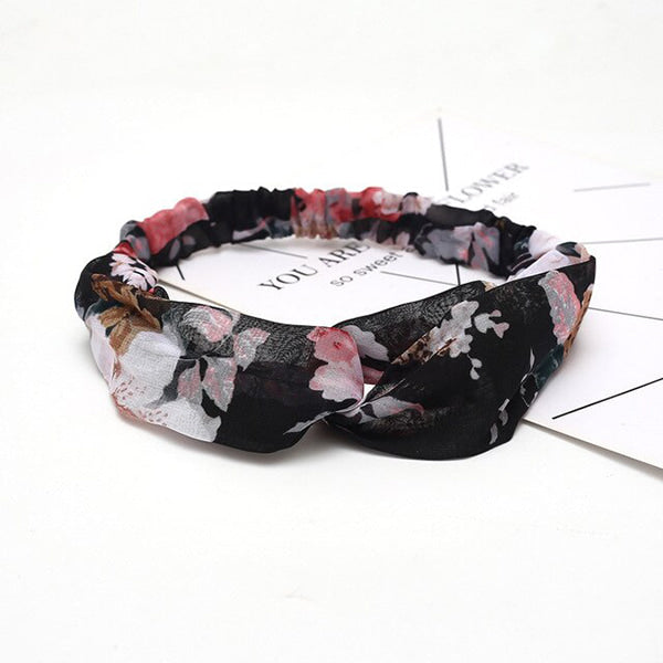 Flower Headwrap Black