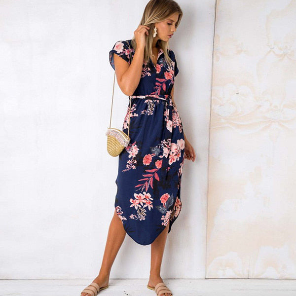 Flowy Floral Long Dress - Image 5
