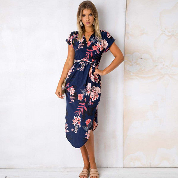 Flowy Floral Long Dress - Image 4