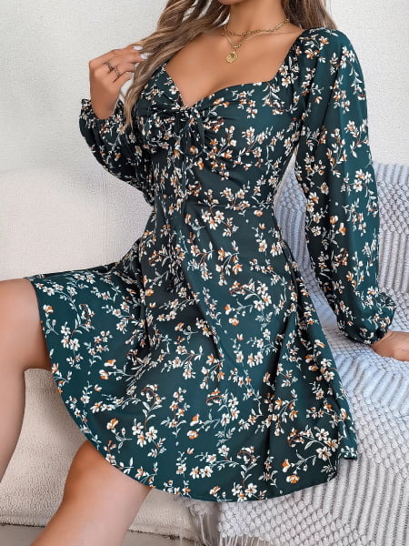 Flowy Floral Short Dress - Image 3